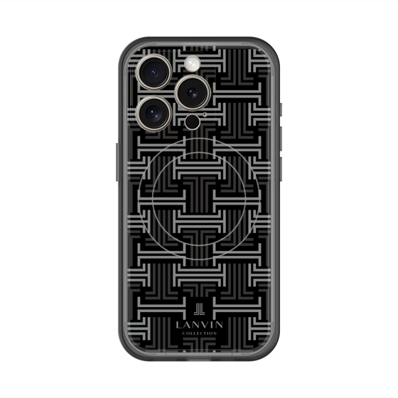 スリムプロテクションプレミアムケース with MagSafe［ LANVIN COLLECTION - モノグラム - 黒 ］