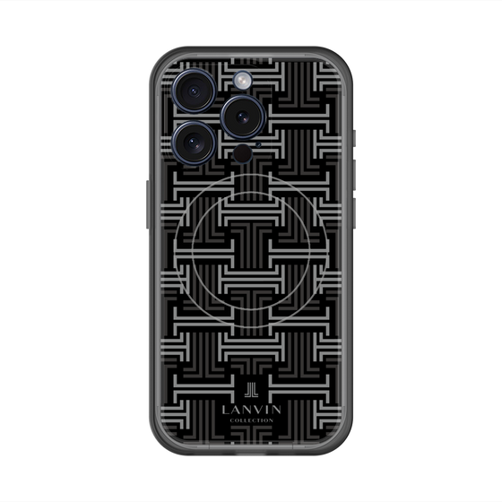 スリムプロテクションプレミアムケース with MagSafe［ LANVIN COLLECTION - モノグラム - 黒 ］