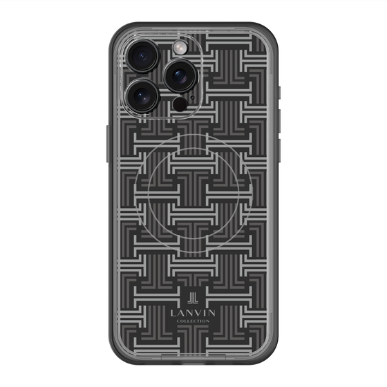 スリムプロテクションプレミアムケース with MagSafe［ LANVIN COLLECTION - モノグラム - 黒 ］