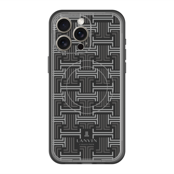 スリムプロテクションプレミアムケース with MagSafe［ LANVIN COLLECTION - モノグラム - 黒 ］