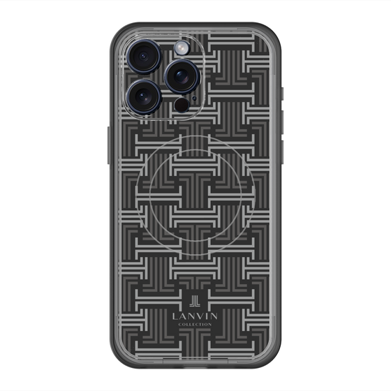 スリムプロテクションプレミアムケース with MagSafe［ LANVIN COLLECTION - モノグラム - 黒 ］