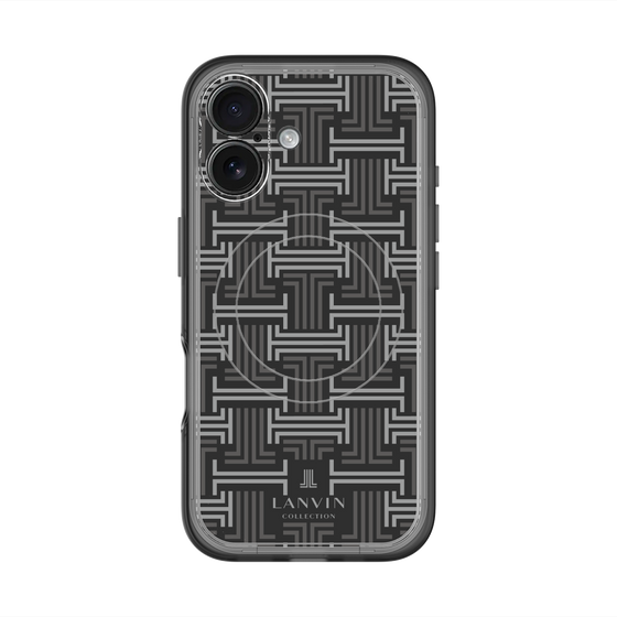 スリムプロテクションプレミアムケース with MagSafe［ LANVIN COLLECTION - モノグラム - 黒 ］