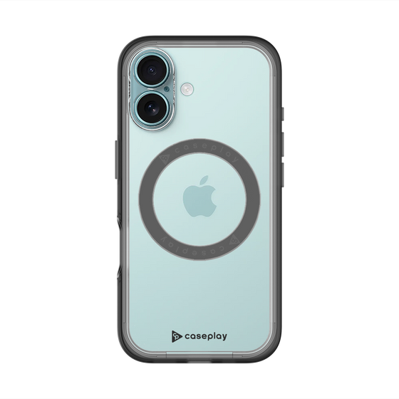 スリムプロテクションプレミアムケース with MagSafe［ オリジナル - caseplayロゴ - ブラック/A ］