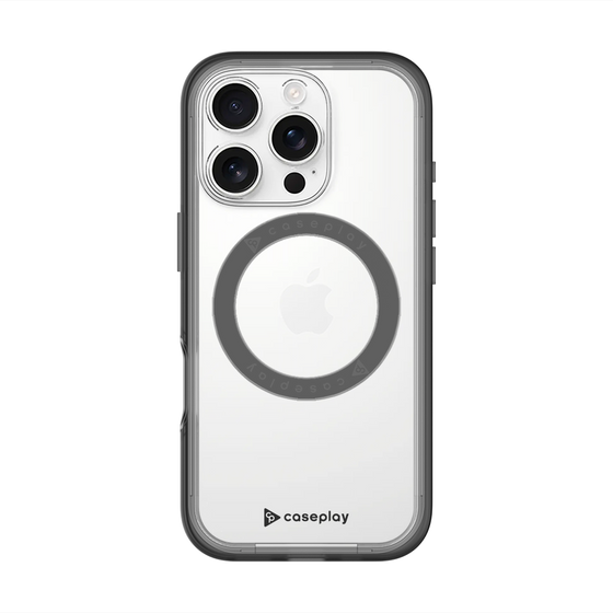 スリムプロテクションプレミアムケース with MagSafe［ オリジナル - caseplayロゴ - ブラック/A ］