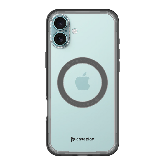 スリムプロテクションプレミアムケース with MagSafe［ オリジナル - caseplayロゴ - ブラック/A ］