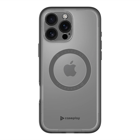 スリムプロテクションプレミアムケース with MagSafe［ オリジナル - caseplayロゴ - ブラック/A ］