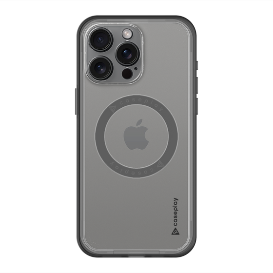 スリムプロテクションプレミアムケース with MagSafe［ オリジナル - caseplayロゴ - ブラック/B ］
