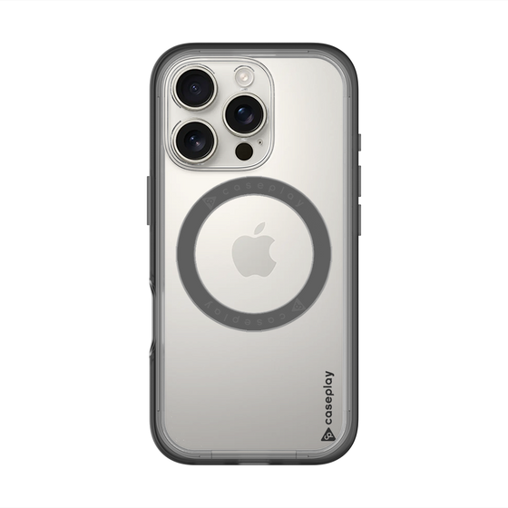 スリムプロテクションプレミアムケース with MagSafe［ オリジナル - caseplayロゴ - ブラック/B ］