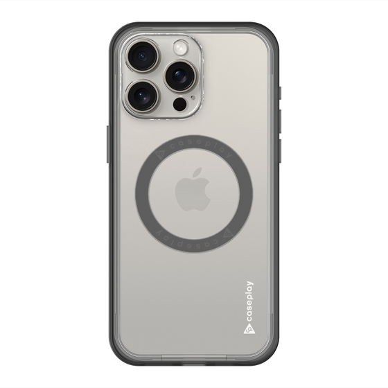 スリムプロテクションプレミアムケース with MagSafe［ オリジナル - caseplayロゴ - ホワイト/B ］