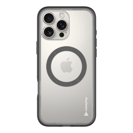 スリムプロテクションプレミアムケース with MagSafe［ オリジナル - caseplayロゴ - ホワイト/B ］
