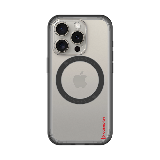 スリムプロテクションプレミアムケース with MagSafe［ オリジナル - caseplayロゴ - レッド/B ］