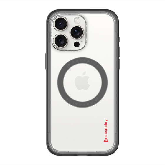 スリムプロテクションプレミアムケース with MagSafe［ オリジナル - caseplayロゴ - レッド/B ］