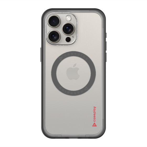 スリムプロテクションプレミアムケース with MagSafe［ オリジナル - caseplayロゴ - レッド/B ］