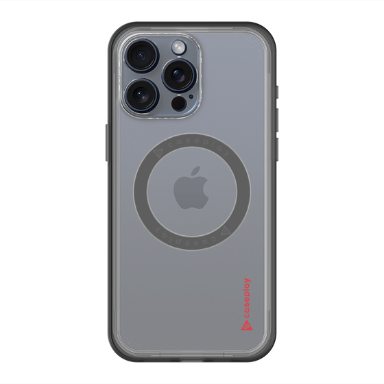 スリムプロテクションプレミアムケース with MagSafe［ オリジナル - caseplayロゴ - レッド/B ］