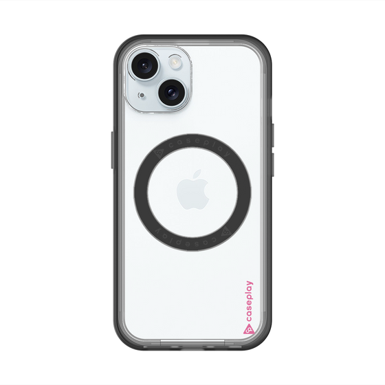 スリムプロテクションプレミアムケース with MagSafe［ オリジナル - caseplayロゴ - ピンク/B ］