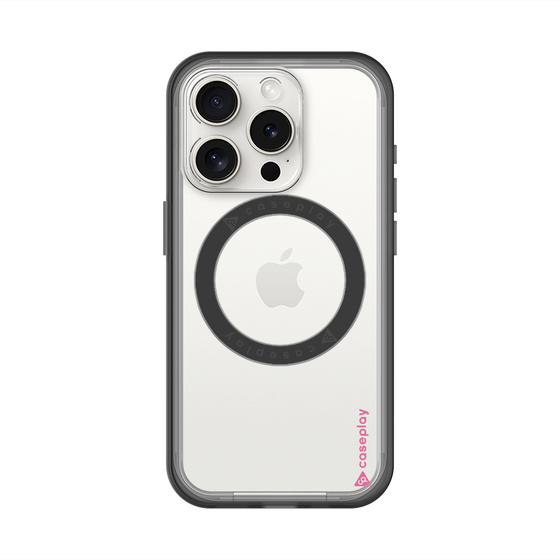 スリムプロテクションプレミアムケース with MagSafe［ オリジナル - caseplayロゴ - ピンク/B ］