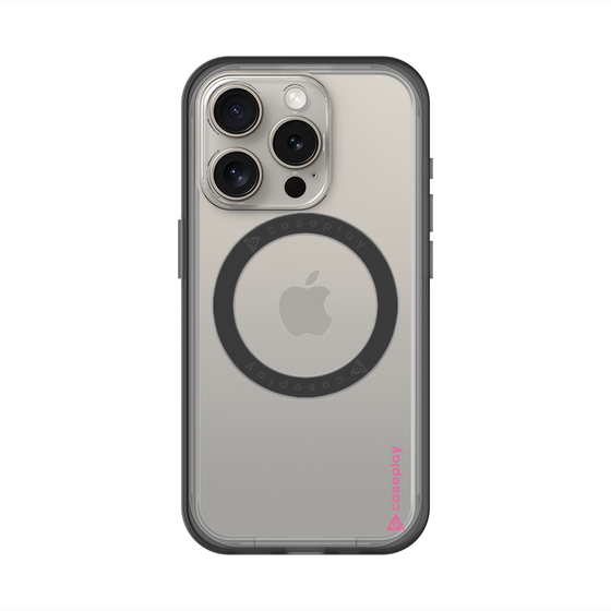 スリムプロテクションプレミアムケース with MagSafe［ オリジナル - caseplayロゴ - ピンク/B ］
