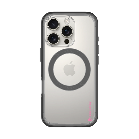 スリムプロテクションプレミアムケース with MagSafe［ オリジナル - caseplayロゴ - ピンク/B ］