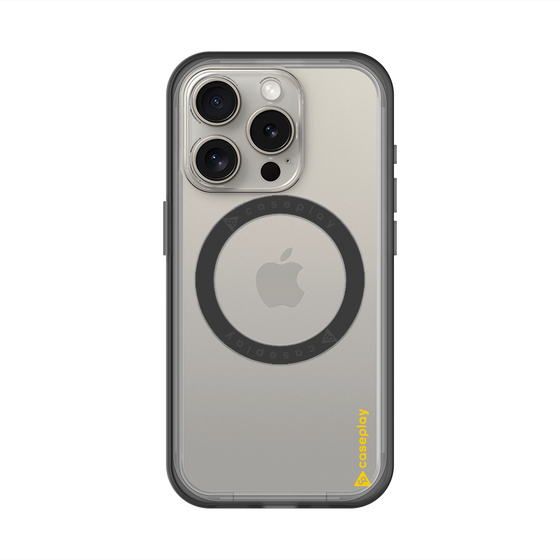 スリムプロテクションプレミアムケース with MagSafe［ オリジナル - caseplayロゴ - イエロー/B ］