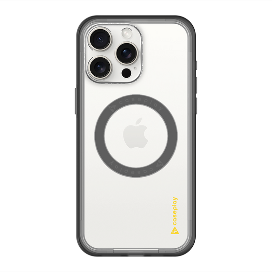 スリムプロテクションプレミアムケース with MagSafe［ オリジナル - caseplayロゴ - イエロー/B ］