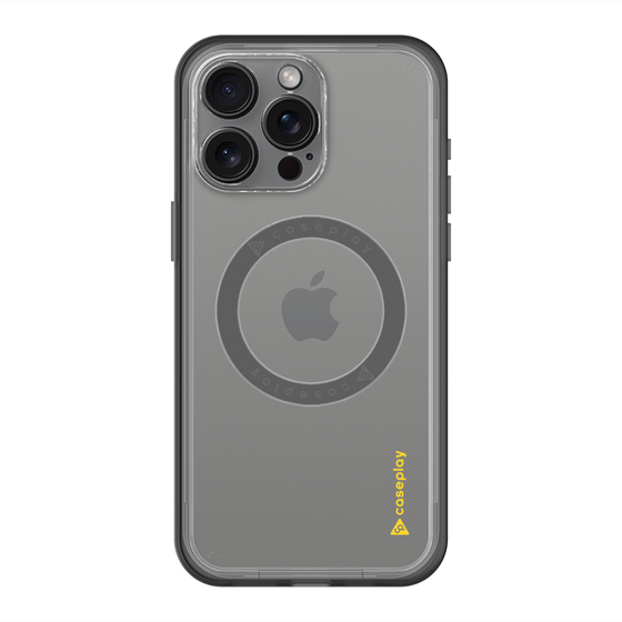 スリムプロテクションプレミアムケース with MagSafe［ オリジナル - caseplayロゴ - イエロー/B ］