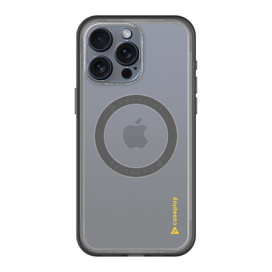 スリムプロテクションプレミアムケース with MagSafe［ オリジナル - caseplayロゴ - イエロー/B ］