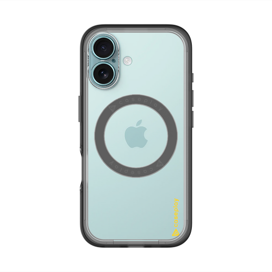 スリムプロテクションプレミアムケース with MagSafe［ オリジナル - caseplayロゴ - イエロー/B ］