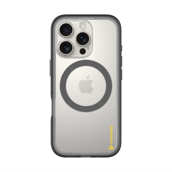 スリムプロテクションプレミアムケース with MagSafe［ オリジナル - caseplayロゴ - イエロー/B ］