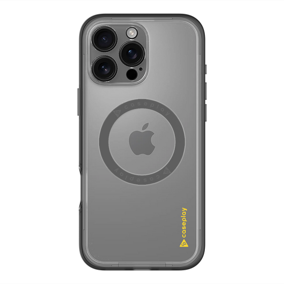 スリムプロテクションプレミアムケース with MagSafe［ オリジナル - caseplayロゴ - イエロー/B ］