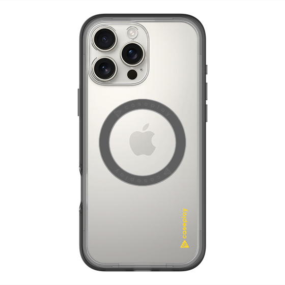 スリムプロテクションプレミアムケース with MagSafe［ オリジナル - caseplayロゴ - イエロー/B ］