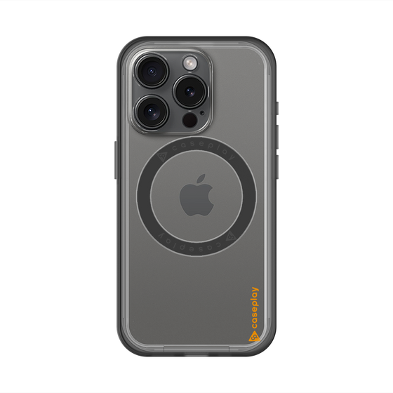 スリムプロテクションプレミアムケース with MagSafe［ オリジナル - caseplayロゴ - オレンジ/B ］