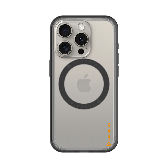 スリムプロテクションプレミアムケース with MagSafe［ オリジナル - caseplayロゴ - オレンジ/B ］