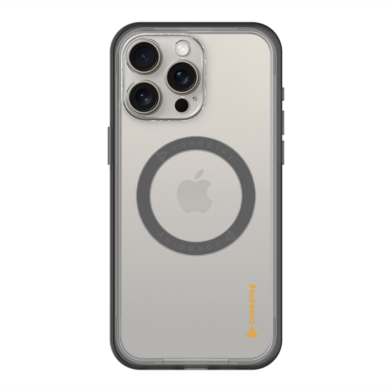 スリムプロテクションプレミアムケース with MagSafe［ オリジナル - caseplayロゴ - オレンジ/B ］