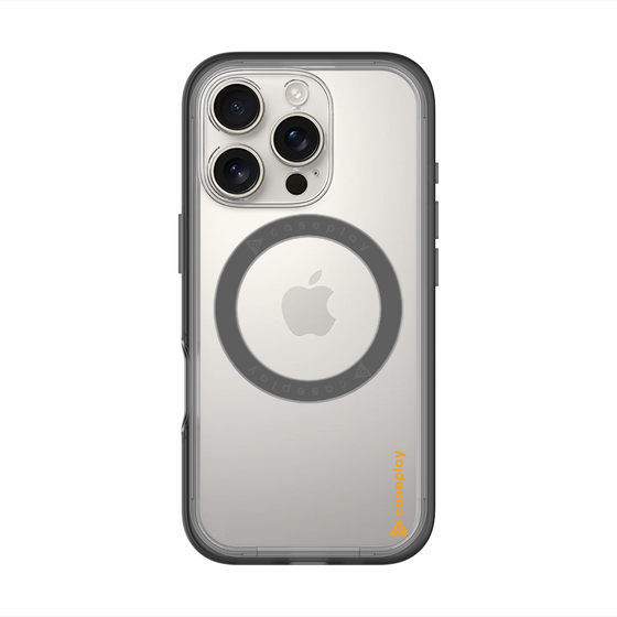 スリムプロテクションプレミアムケース with MagSafe［ オリジナル - caseplayロゴ - オレンジ/B ］