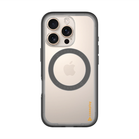 スリムプロテクションプレミアムケース with MagSafe［ オリジナル - caseplayロゴ - オレンジ/B ］