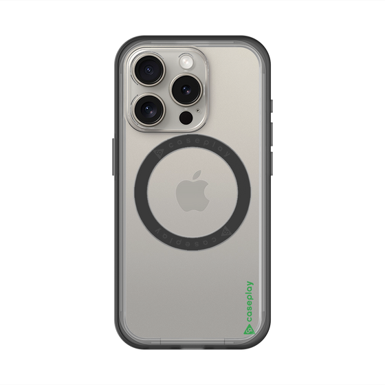 スリムプロテクションプレミアムケース with MagSafe［ オリジナル - caseplayロゴ - グリーン/B ］