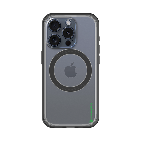 スリムプロテクションプレミアムケース with MagSafe［ オリジナル - caseplayロゴ - グリーン/B ］