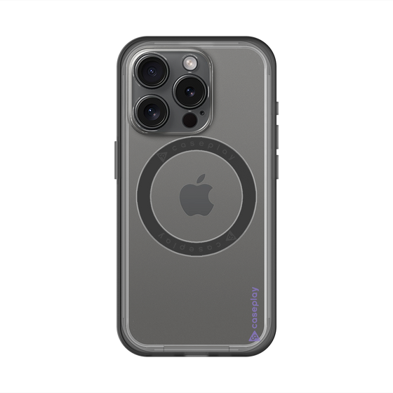 スリムプロテクションプレミアムケース with MagSafe［ オリジナル - caseplayロゴ - パープル/B ］