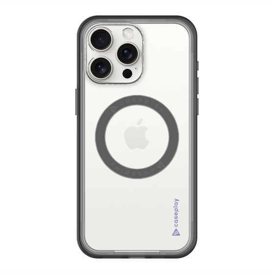スリムプロテクションプレミアムケース with MagSafe［ オリジナル - caseplayロゴ - パープル/B ］
