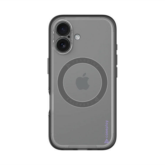 スリムプロテクションプレミアムケース with MagSafe［ オリジナル - caseplayロゴ - パープル/B ］