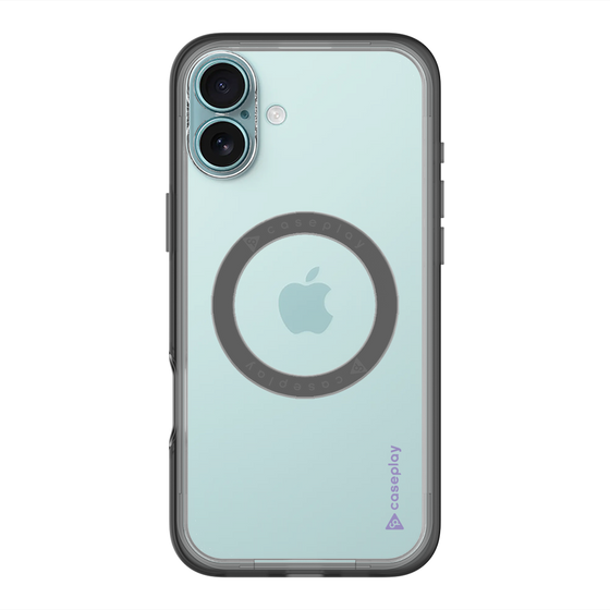スリムプロテクションプレミアムケース with MagSafe［ オリジナル - caseplayロゴ - パープル/B ］