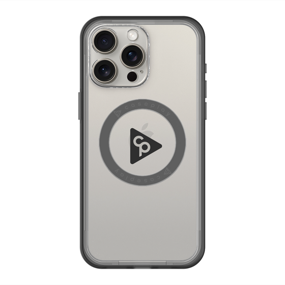 スリムプロテクションプレミアムケース with MagSafe［ オリジナル - caseplayロゴ - ブラック/C ］