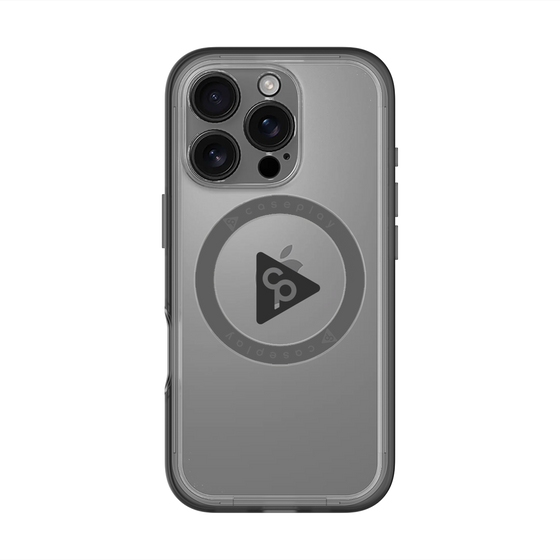 スリムプロテクションプレミアムケース with MagSafe［ オリジナル - caseplayロゴ - ブラック/C ］