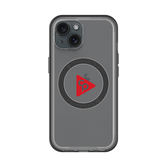 スリムプロテクションプレミアムケース with MagSafe［ オリジナル - caseplayロゴ - レッド/C ］