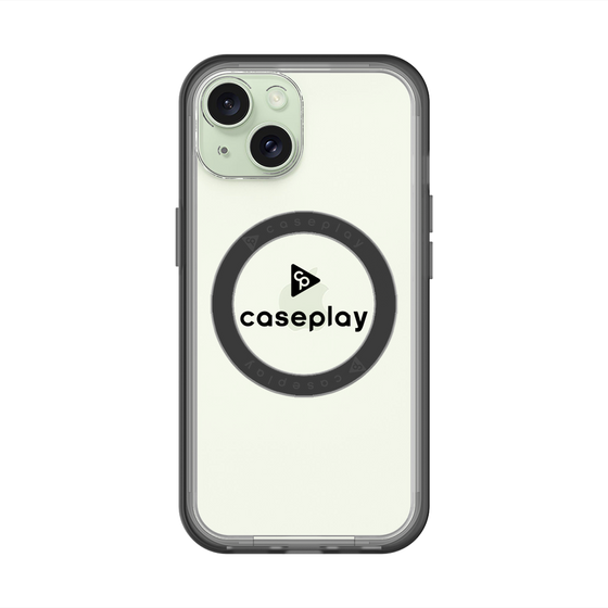 スリムプロテクションプレミアムケース with MagSafe［ オリジナル - caseplayロゴ - ブラック/D ］