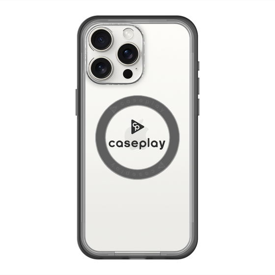スリムプロテクションプレミアムケース with MagSafe［ オリジナル - caseplayロゴ - ブラック/D ］