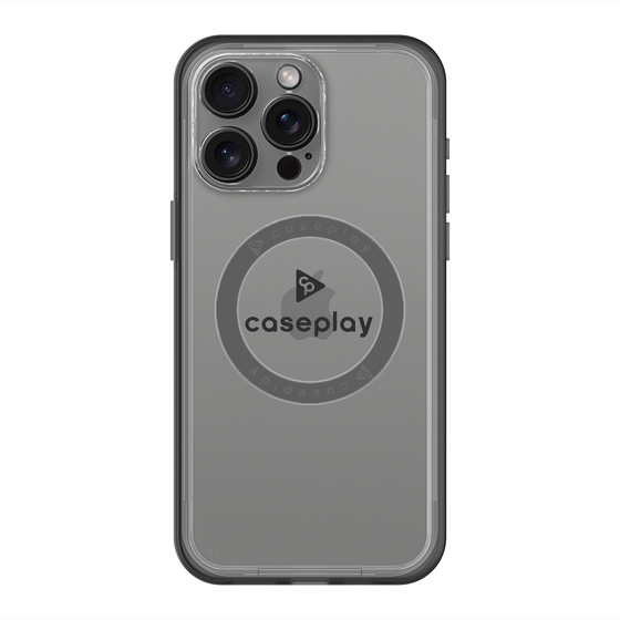 スリムプロテクションプレミアムケース with MagSafe［ オリジナル - caseplayロゴ - ブラック/D ］