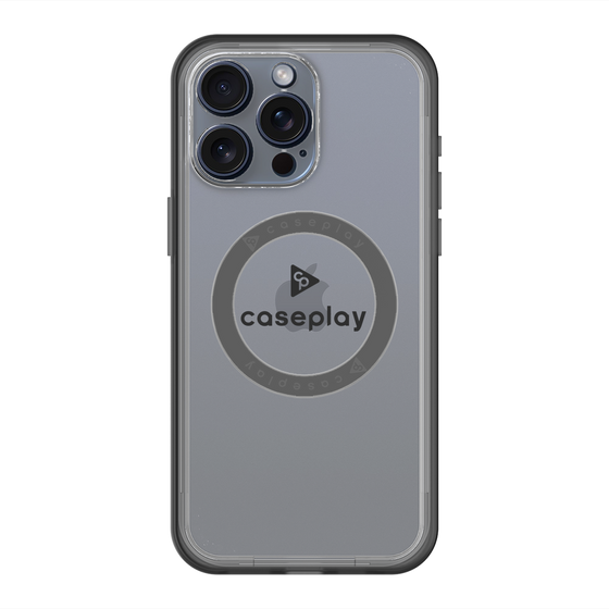 スリムプロテクションプレミアムケース with MagSafe［ オリジナル - caseplayロゴ - ブラック/D ］
