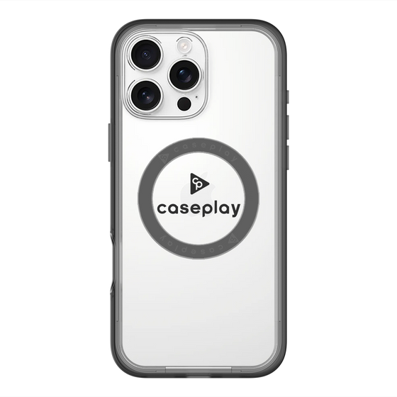スリムプロテクションプレミアムケース with MagSafe［ オリジナル - caseplayロゴ - ブラック/D ］