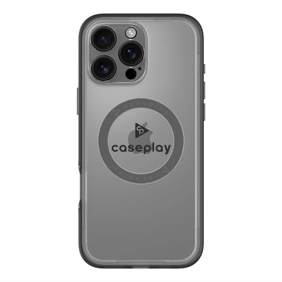 スリムプロテクションプレミアムケース with MagSafe［ オリジナル - caseplayロゴ - ブラック/D ］